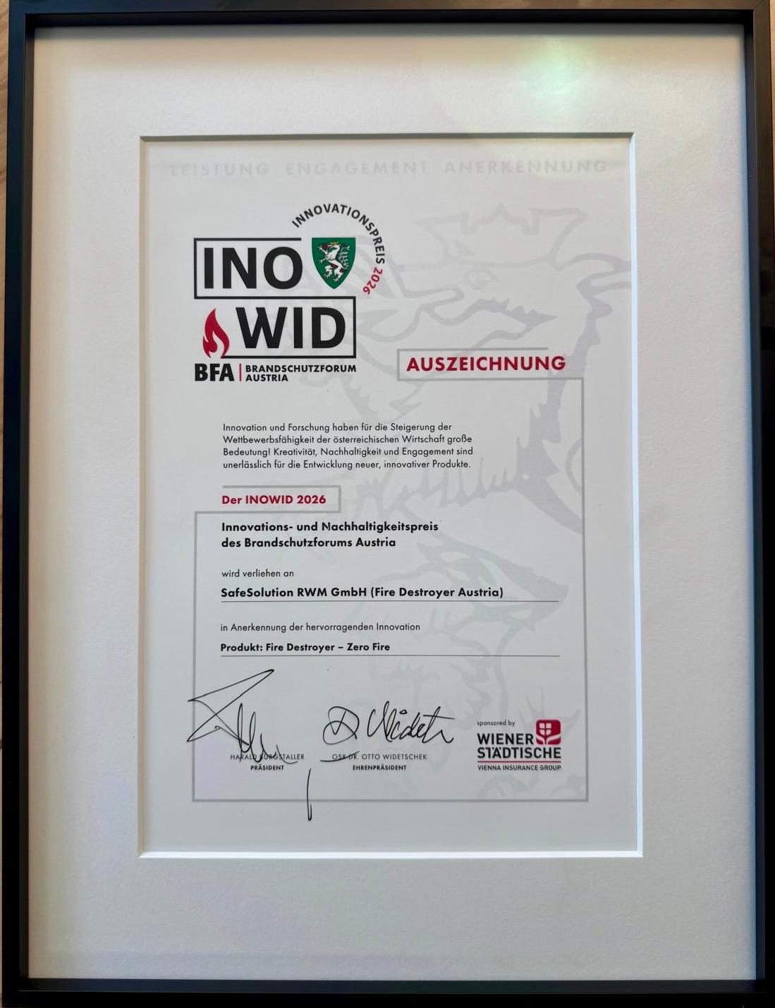 Premio INOWID per innovazione e sostenibilità